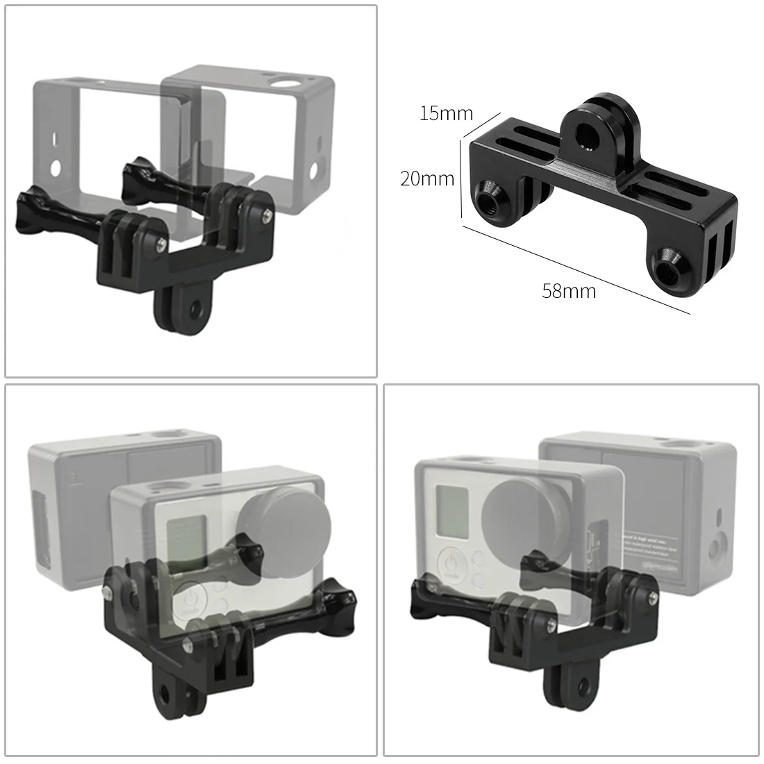 Алюминиевый двойной кронштейн для вспышки и вращающийся на 360 градусов адаптер