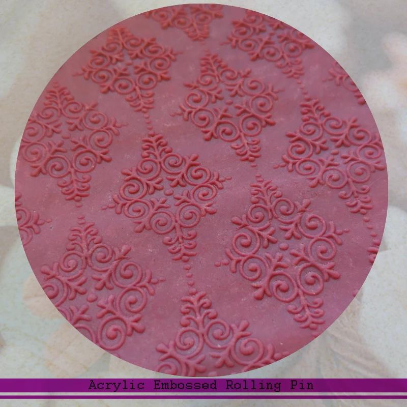 

1 Piece Embossing Rolling Pin with Design Logos Pattern Decorating Cake Roller Baking Tools