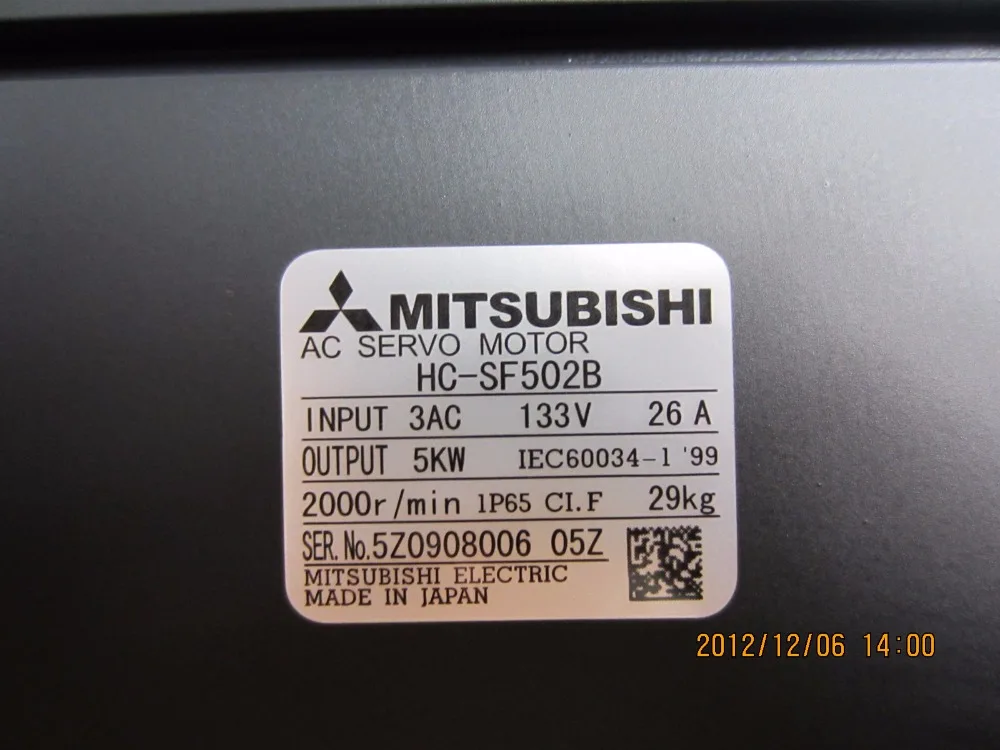 

Original Japan Mitsubishi servo motor ac 5kw HC-SF502B HC-SF