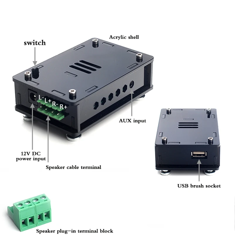 100 Вт TPA3116 4 2 Bluetooth усилитель плата двухканальный мощности акриловая коробка