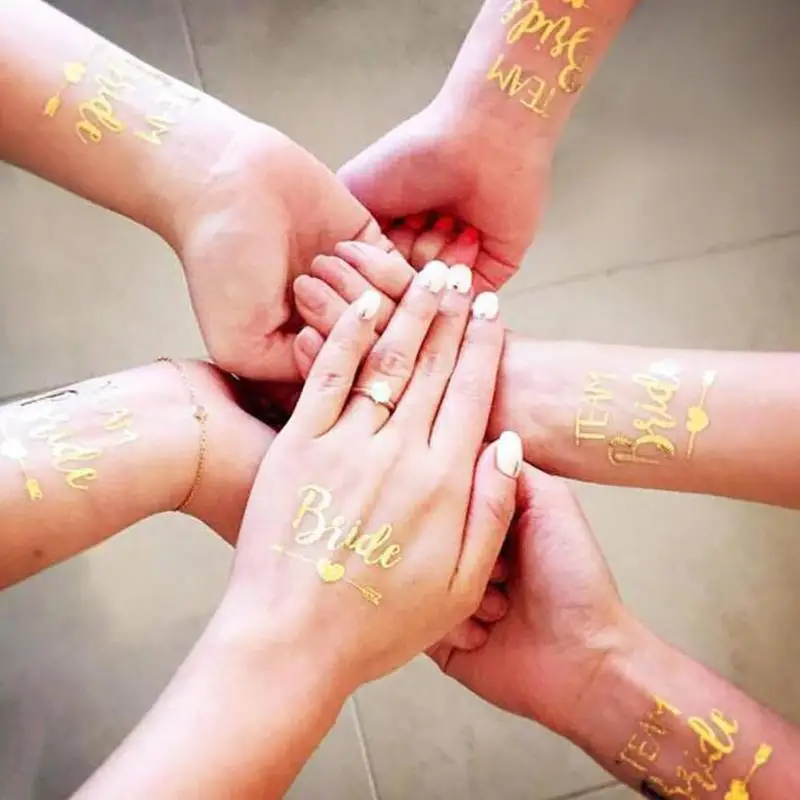 10 шт. золотые наклейки Tatto тела Книги по искусству металлические татуировки
