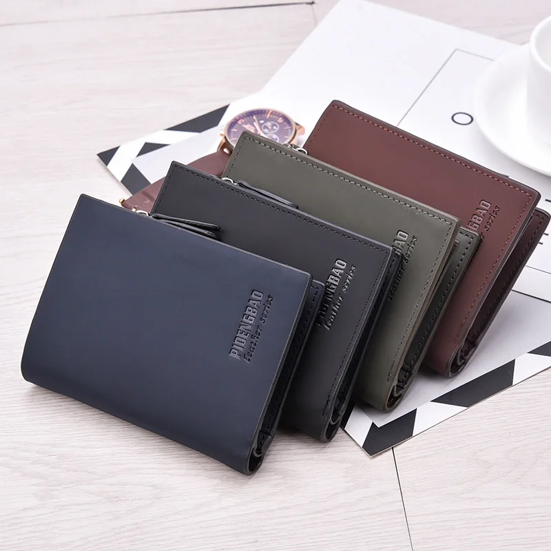 2018 NEW High quality Leather man short Wallets Men business and casual zip Purses carteira with Card Holder wholesale | Багаж и сумки