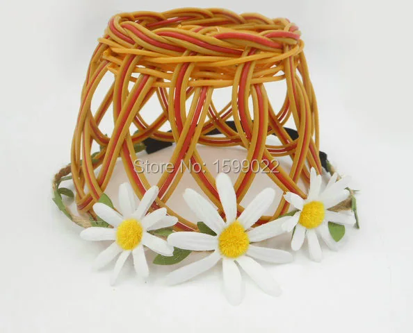 Повязка на голову в стиле бохо женская обруч с цветами и маргаритками свадебная