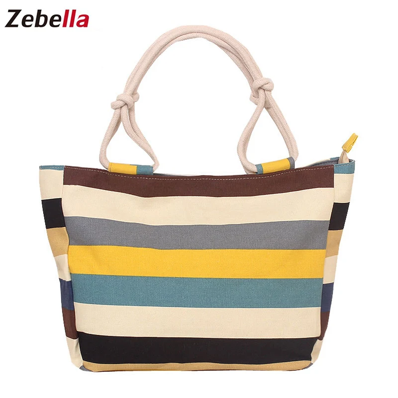 Женская Холщовая Сумка Zebella Повседневная пляжная сумка на плечо с цветочным