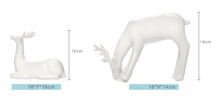 Китайские белые фигурки оленя украшения для дома и офиса стильная
