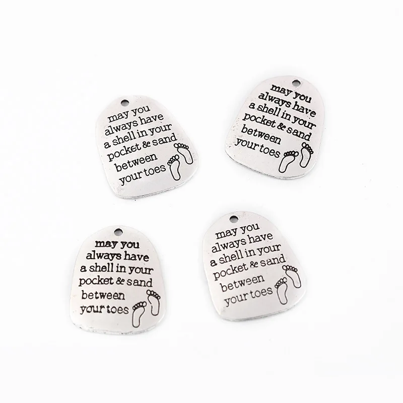 

20pcs DIY Jewelry accessories lettering may you always have a shell in your pocket... charm pendant for bracelet