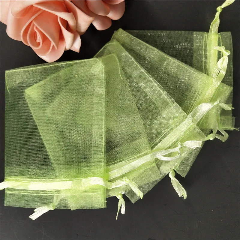 Light green 100 шт органзы Подарочные мешки Свадебные украшения вечерние мешочек для хранения ювелирных изделий коробка для свадебных драже сумки любимые пакеты 17x23 см 6Z - Цвет: Light green