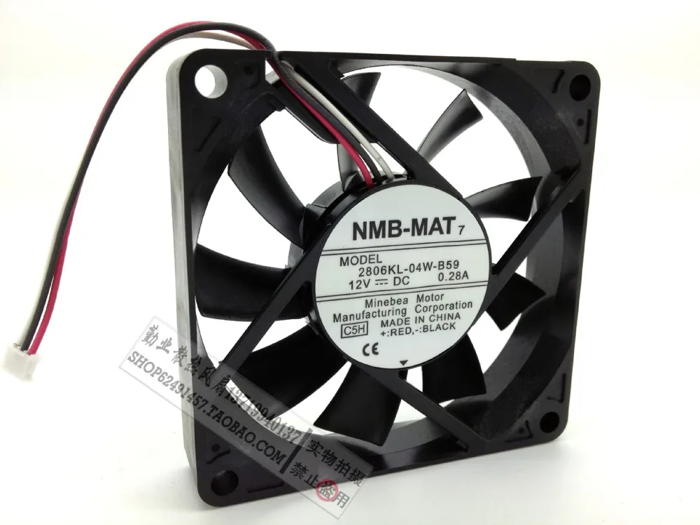 Оригинальный Для NMB 2806KL 04W B59 7015 7 см 12 В 0.28A CPU двойной шарикоподшипник Вентилятор