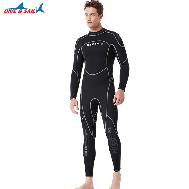 Full Wetsuit Men Premium 3mm Neoprene Diving Suit Surfing Snorkeling Scuba Swimming Long Wet Back Zipper Black | Спорт и развлечения