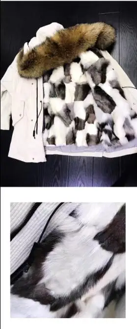 fox fur liner MaoMaoKong, зимняя куртка, пальто, женская парка, вельветовое пальто с мехом, воротник из натурального меха енота, подкладка из натурального меха лисы, фирменный стиль - Цвет: fox fur liner