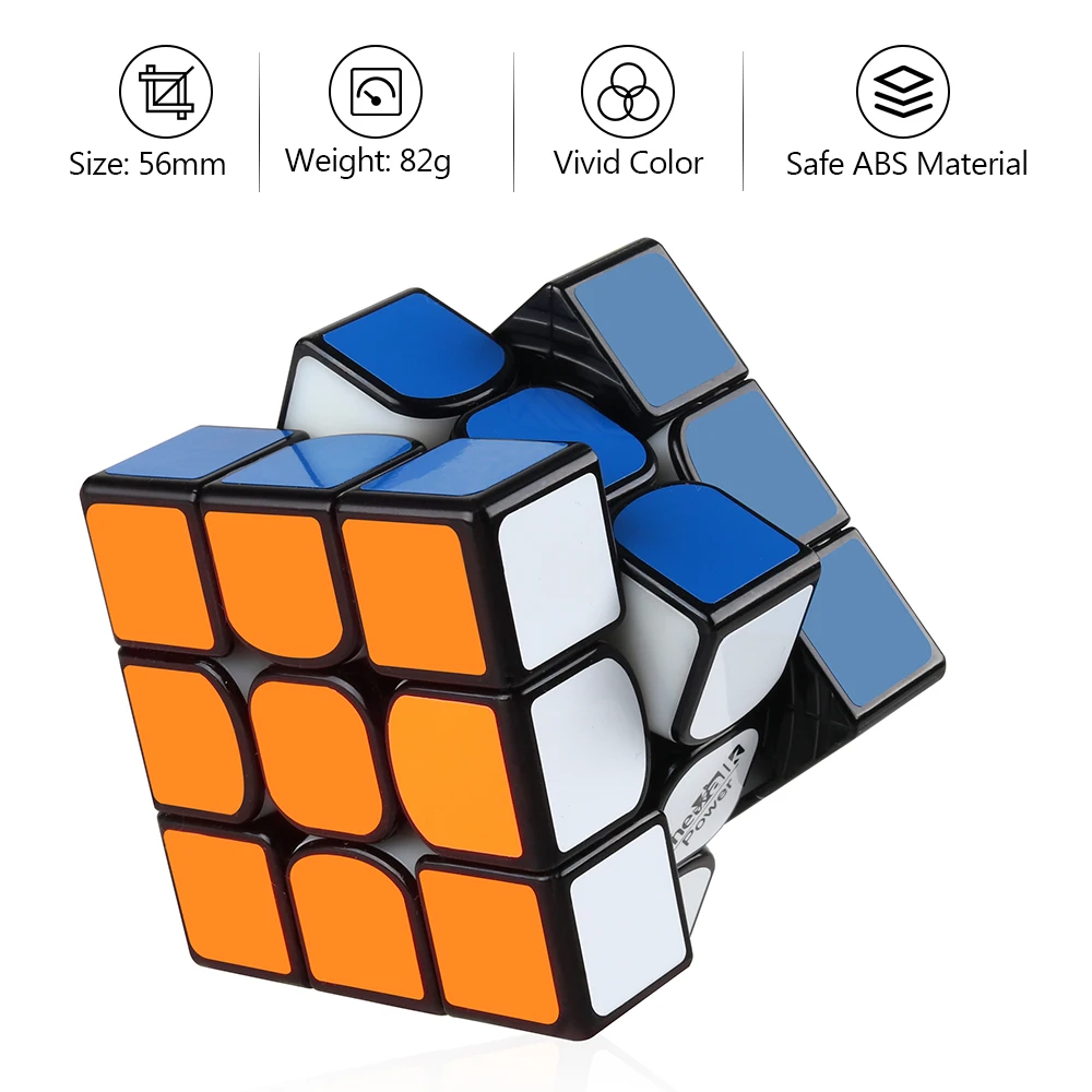 

D-FantiX Qiyi Valk 3 Power Speed Cube 3x3 Magic Cube Stickerless/Black Educational Puzzle Toys for Kids Adults