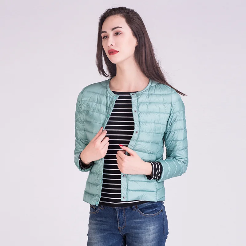 

New fashion 2019 autumn winter ultra thin light weight down vests women single breasted down coat outerwear plus size
