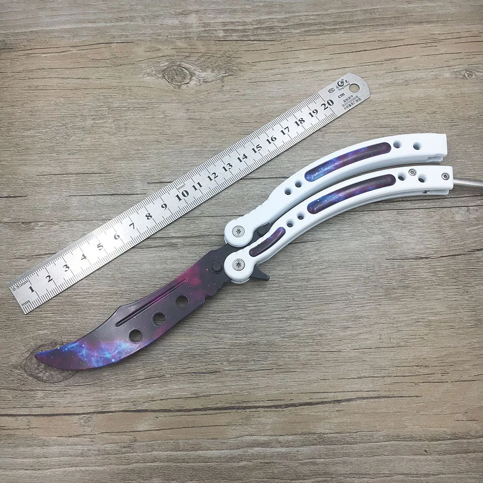 CS GO бабочка в ноже Karambit нож практика складной нож бабочка тренажер игра нож тупое лезвие без края инструмент