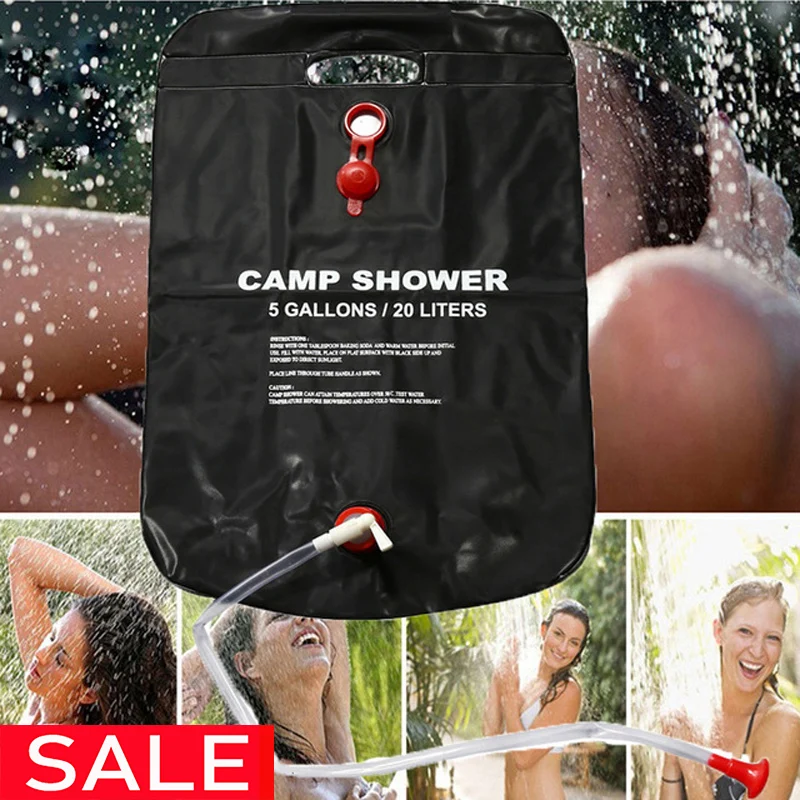

20L Outdoor Shower Bag Foldable Solar Energy Heated PVC Water Bag Camping Travel Hiking Climbing Picnic Water Storage