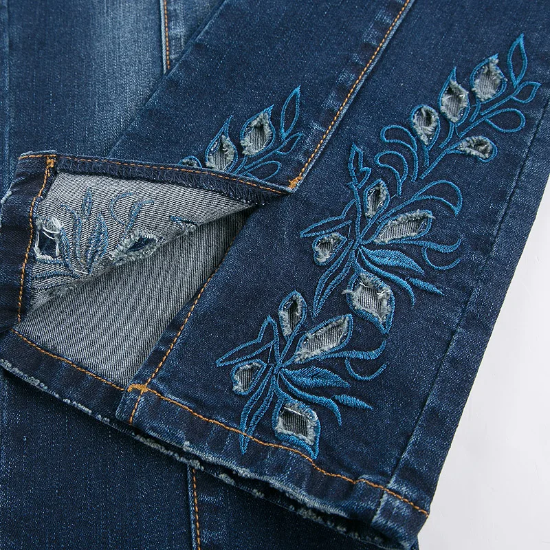 Брендовые брюки 2019 Облегающие расклешенные женские джинсы с высокой талией и