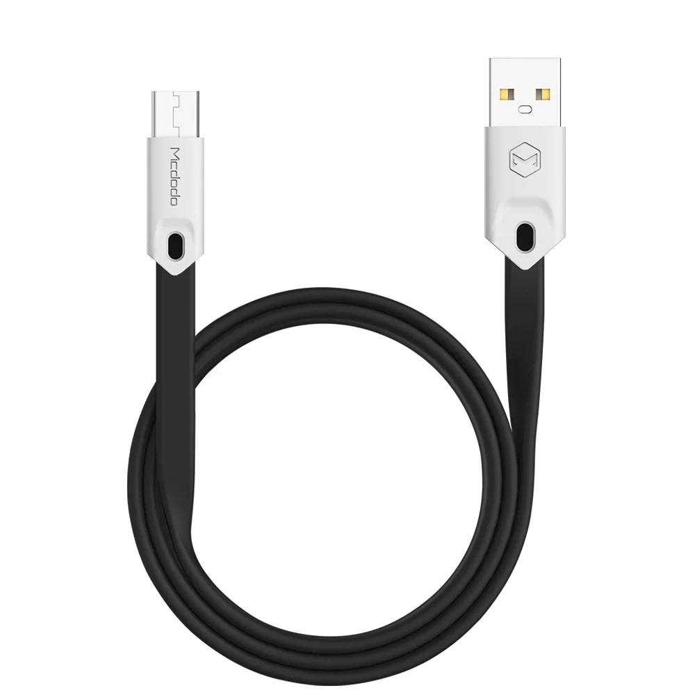 Mcdodo Micro USB кабель для быстрой зарядки Android USB кабель для передачи данных 0,25 м 1 м 5 в А для samsung htc HUAWEI Xiaomi кабель для мобильного телефона - Цвет: Black