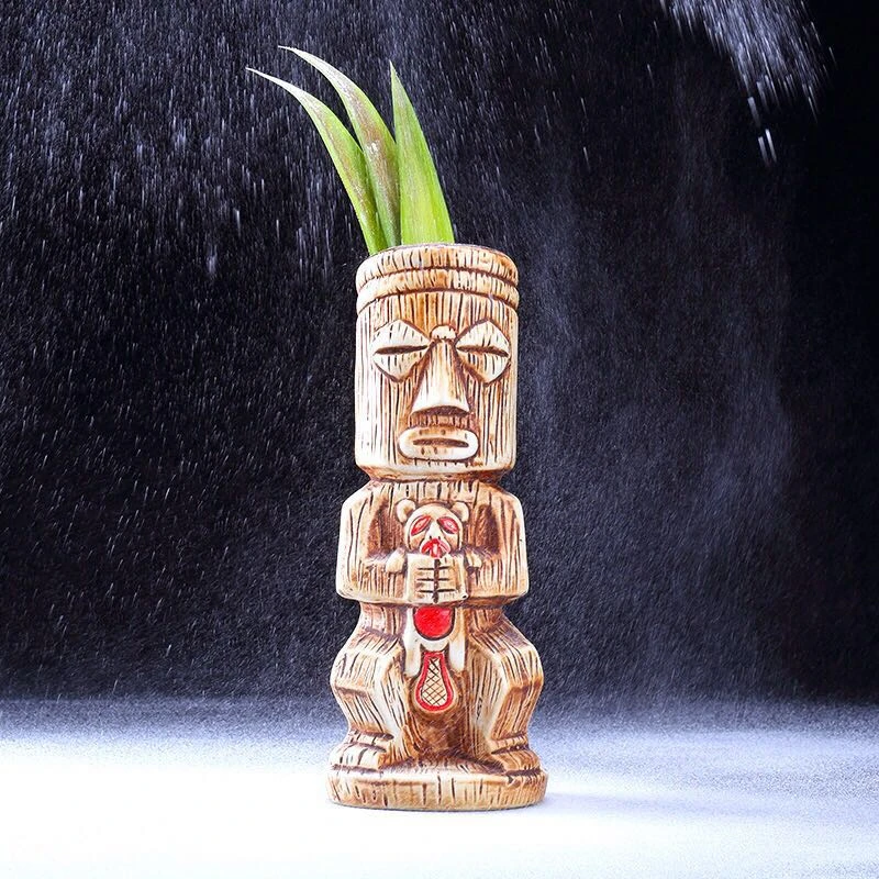 Фото Керамическая кружка Tiki 450 мл, креативная фарфоровая кружка для пива, вина, приспособление для бара №4