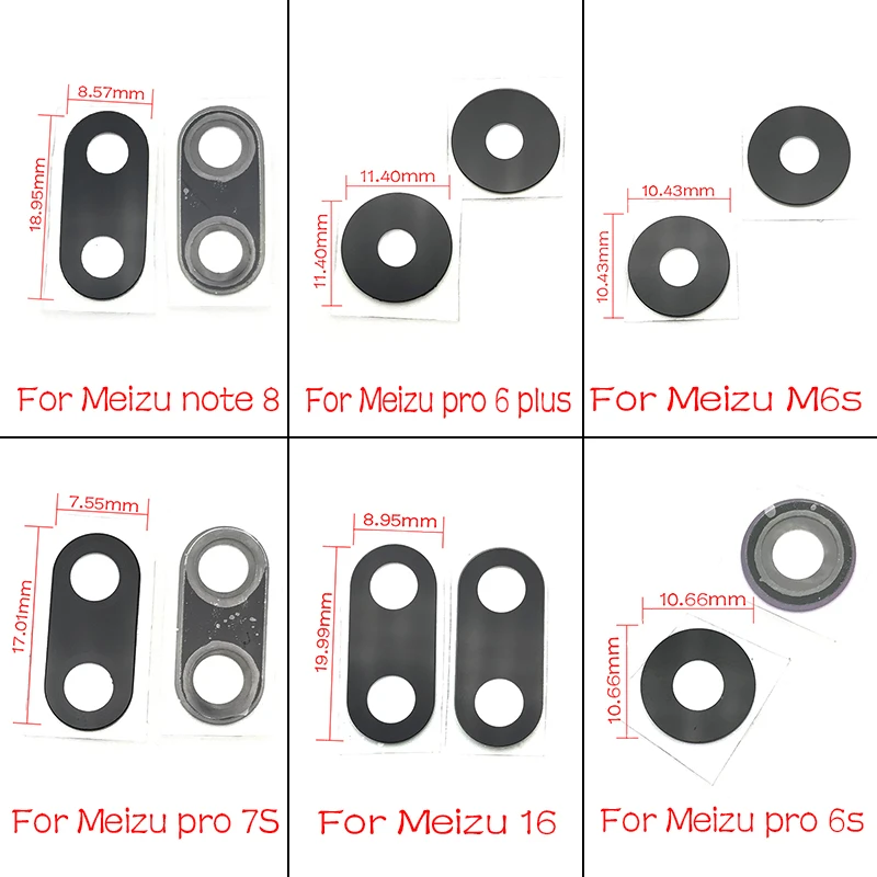 Для Meizu Pro 6 plus 6S 7S 16TH M6S M6T Note 8 V8 задняя камера, стеклянная крышка для объектива, круглая рамка+ клей, ремонт