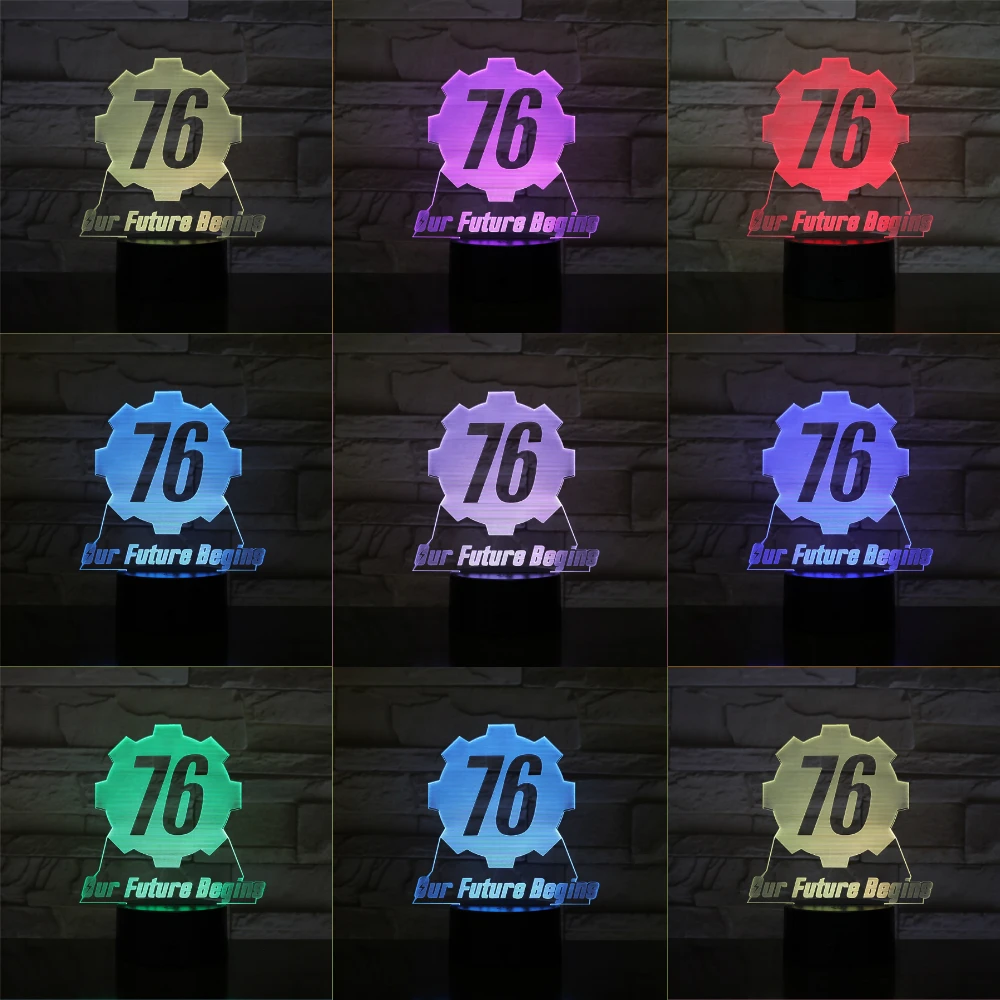 Fallout 76 наше будущее начинается USB светодиодный 3d-ночник мальчиков детей детские подарки декоративные огни Игра настольная лампа