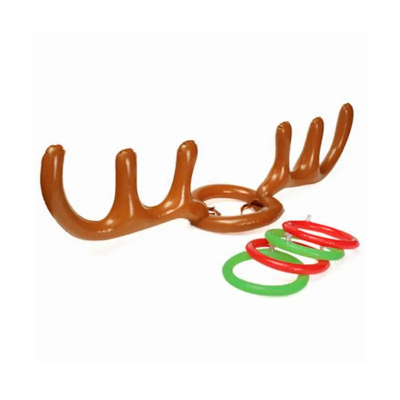 

Рождественская игрушка для детей, Детский Надувной Санта-Клаус, забавное кольцо для шляпы с оленем