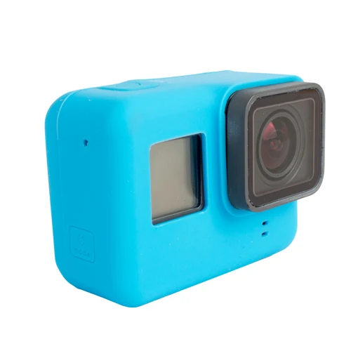 Blue Мягкий силиконовый защитный чехол для GoPro Hero 7 6 5, черный спортивный Чехол для Go Pro Hero 5 6, аксессуары для экшн-камеры - Цвет: Blue
