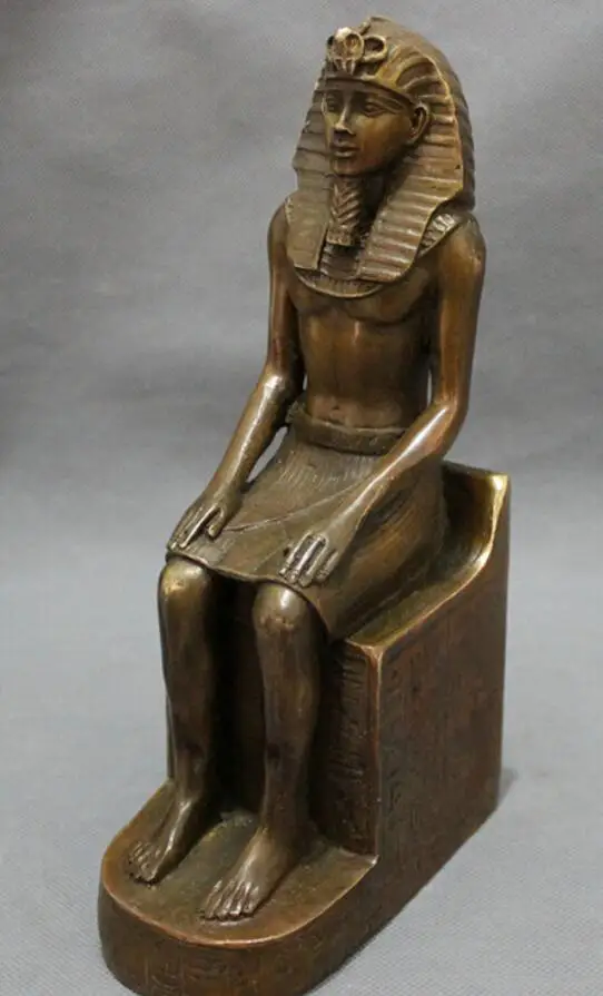 9 &quotкитайская Бронзовая медная резная египетская скульптура Tutankhamun|Статуи и