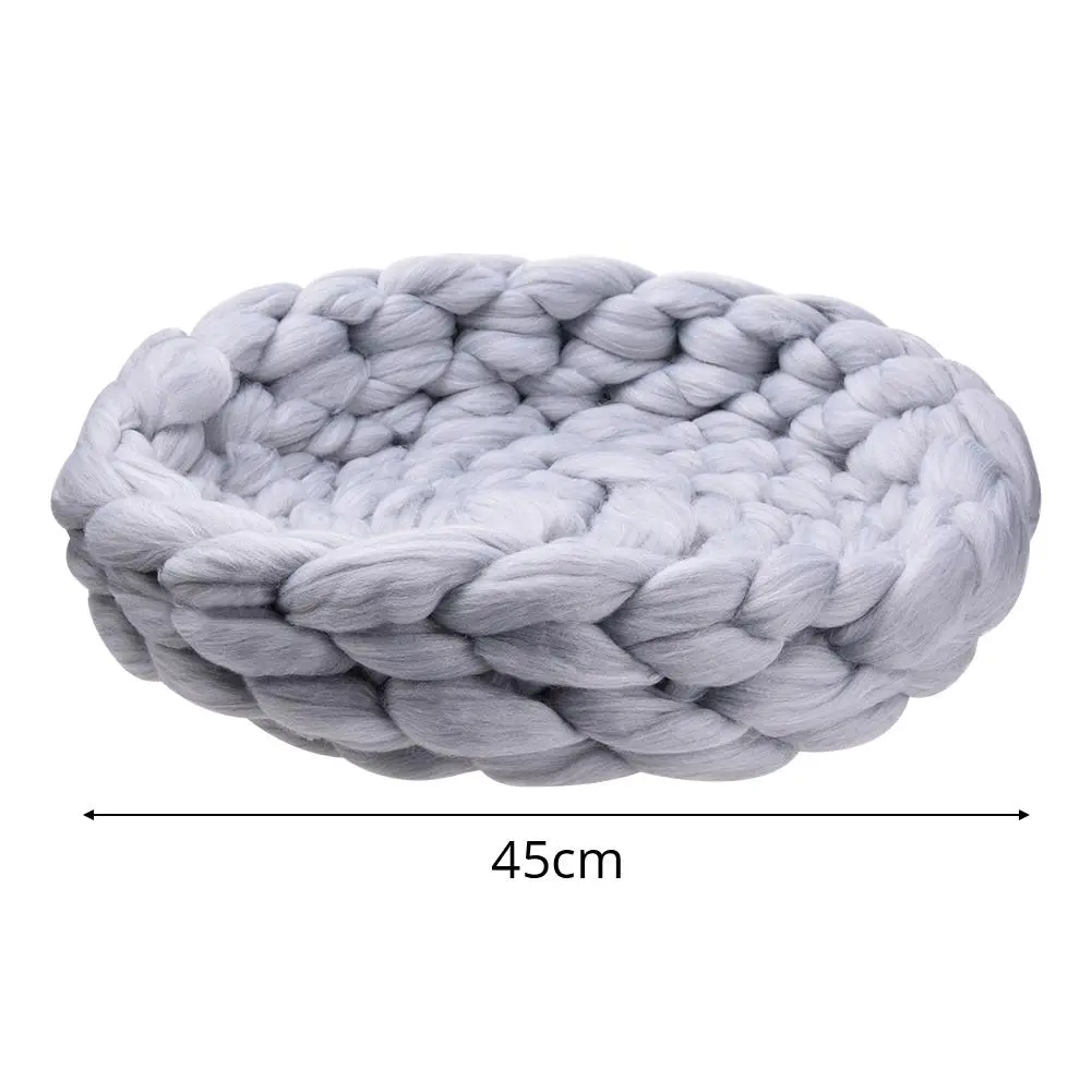 

New Pet Dog Bed Thick Woolen Knitting Dog Kennel Soft Warm Hand-Knitted Wool Puppy Kennel Cat Kitten Dog Bed Mat Sofa Pet House