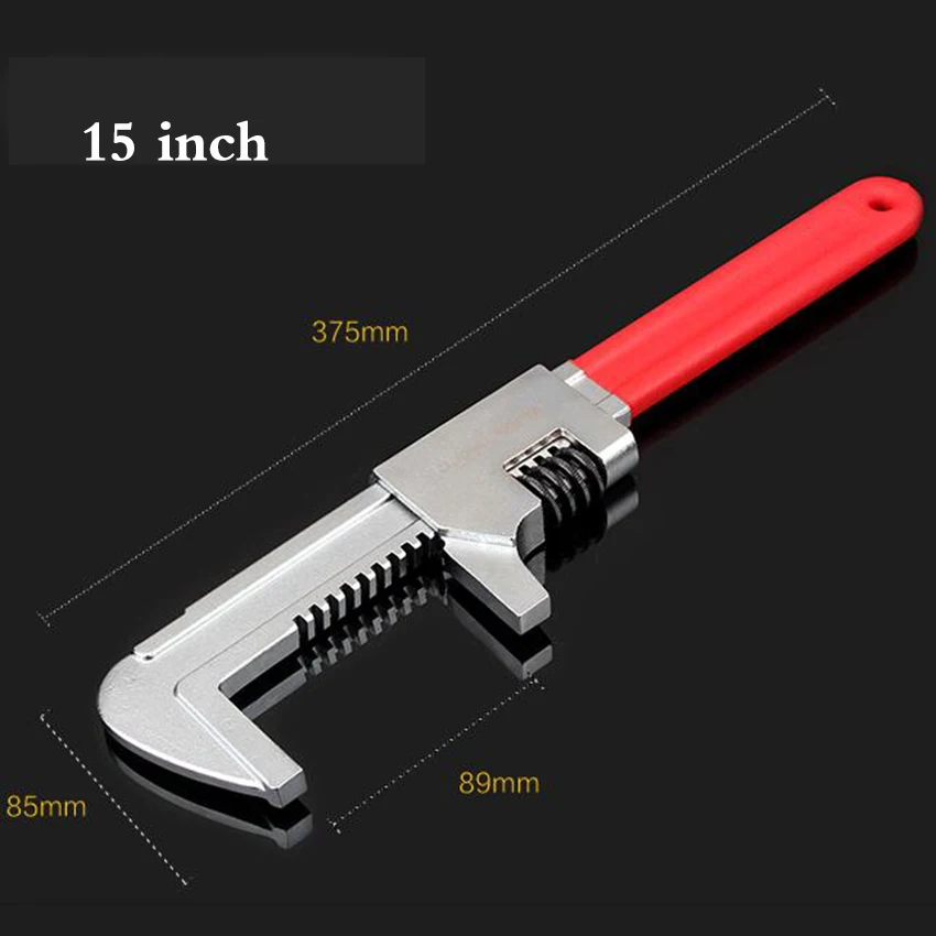 15 inch 1 PC/9/11/15 дюймовый Регулируемый ключ универсальный гаечный ключ, дюймовый стандарт мини гайка ручной многофункциональный складывающийся Набор инструментов с ручкой - Цвет: 15 inch