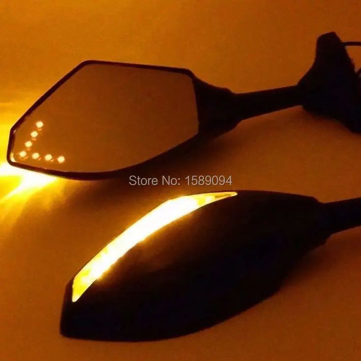 

LEDS Arrow Turn Signal Integrated Rearview Sport Mirror For Suzuki GSXR600 GSXR1000 Motorcycle Mirror