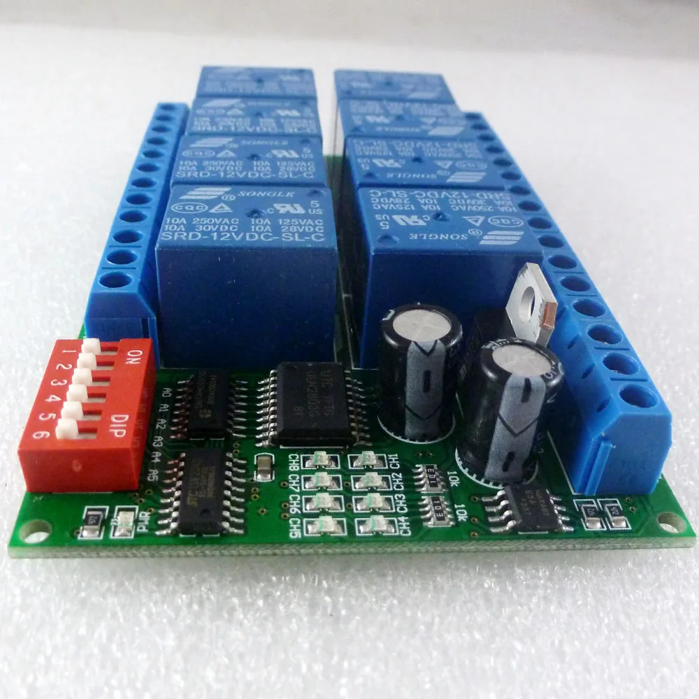 Релейный модуль Modbus RTU 485 8 каналов 12 В постоянного тока RS485 пульт дистанционного