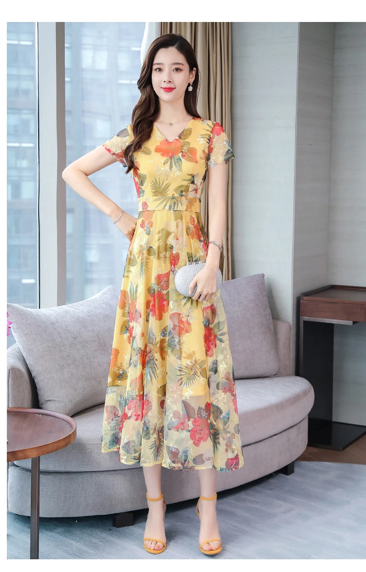 Элегантные цветочные шифоновые Boho летние миди-платья винтажные 3XL плюс размер пляжный Макси-сарафан с принтом женские облегающие вечерние платья