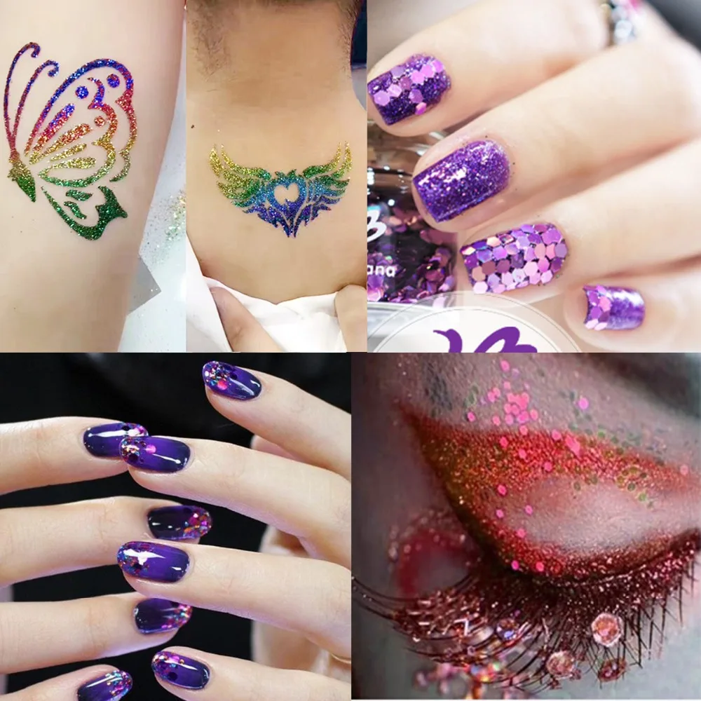 

Glitter Sequins Eyeshadow/ Body /Face /Art Decor Glitter Eye Glitter Powder/(10ml) Chunky Glitter 10ml Flake for Face Eye Body