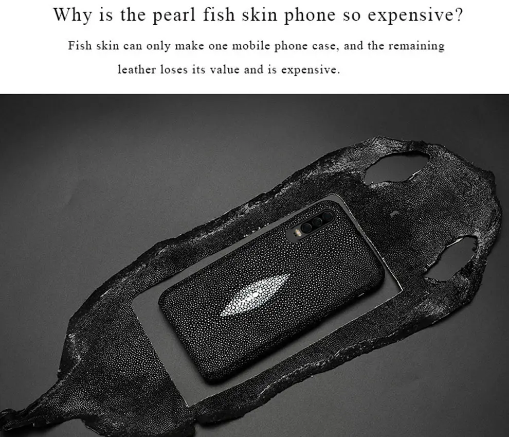 Защитный чехол из натуральной кожи с жемчужинами и рыбками для HUAWEI P30, чехол для телефона с защитой от падения, однотонный кожаный чехол