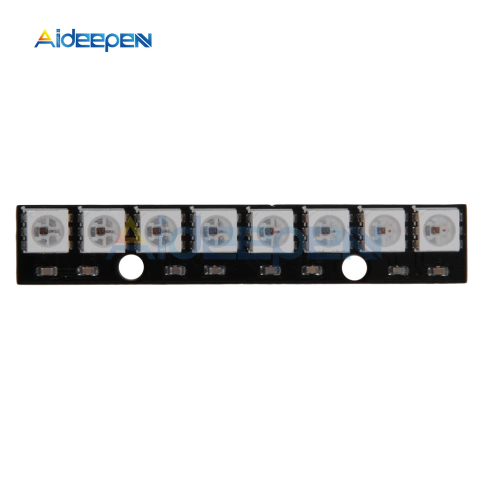 WS2812 WS2812B WS 2811 5050 RGB Светодиодная лампа панель модуль 5 в 8 канальный битный Радужный