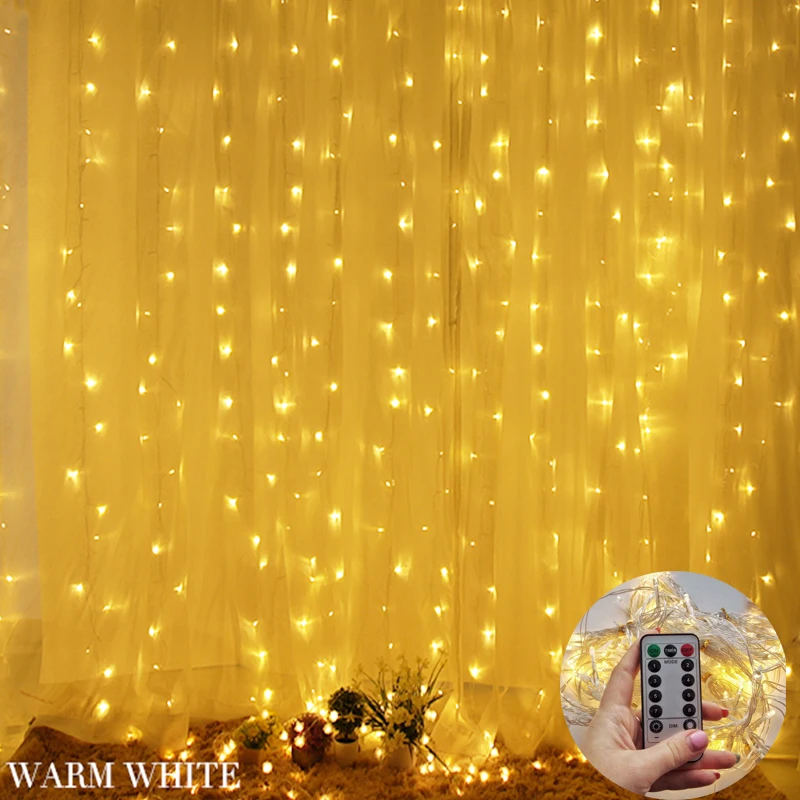 2 м 200 Led сосулька светодиодная гирлянда занавеска сказочная струнная
