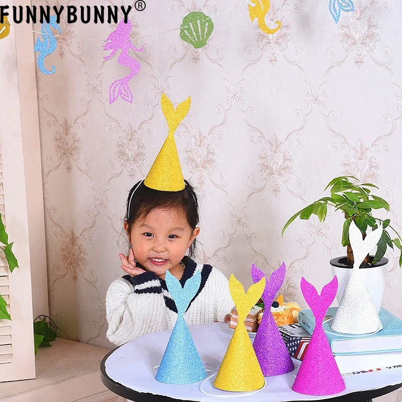 FUNNYBUNNY блестящая бумага Детская шляпка на день рождения товары для вечеринок