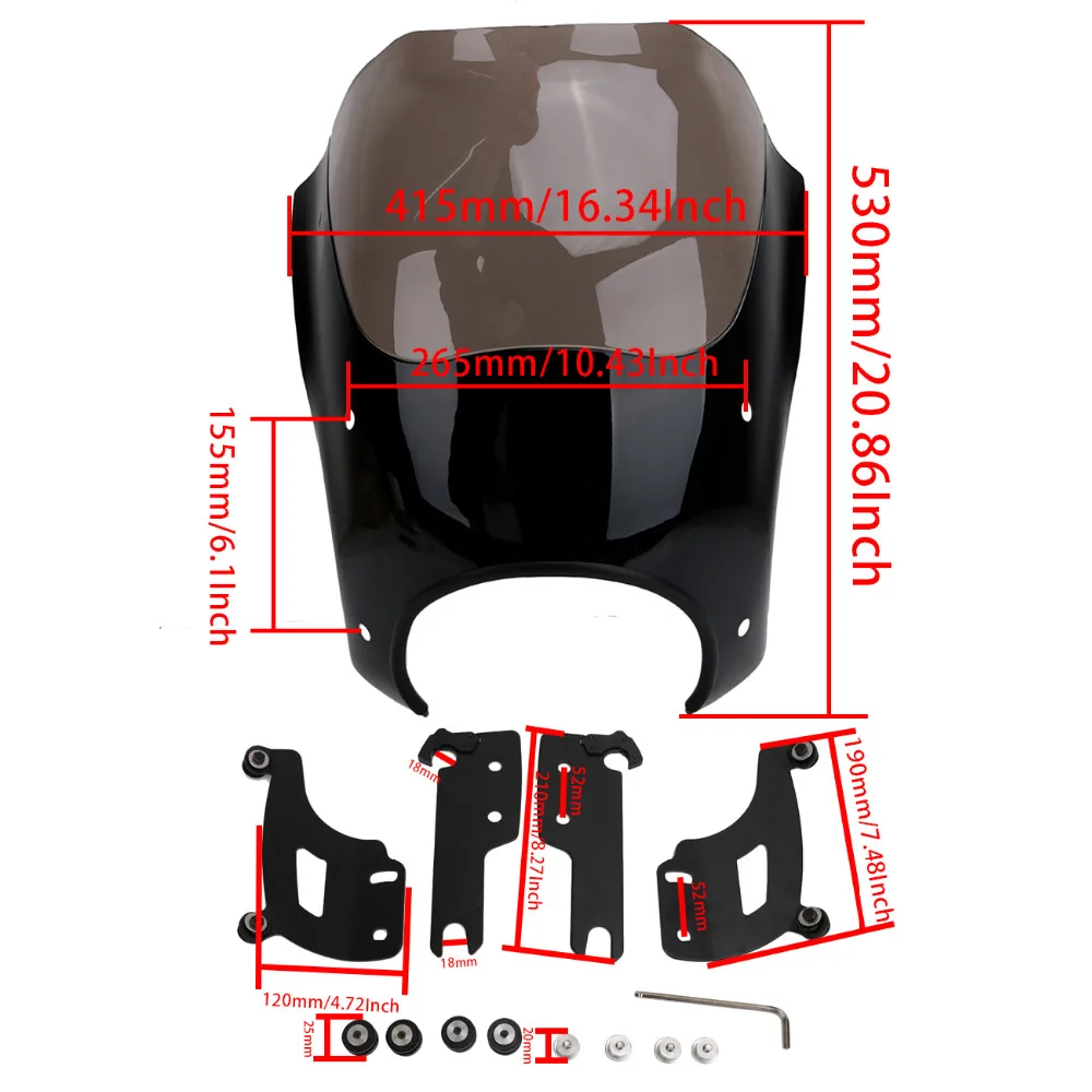 

For Harley Fairing Mask Road King FLHR 1994-2017 Amber Black Front Fairing Case Cover Motorcycle Accessories MBJ128