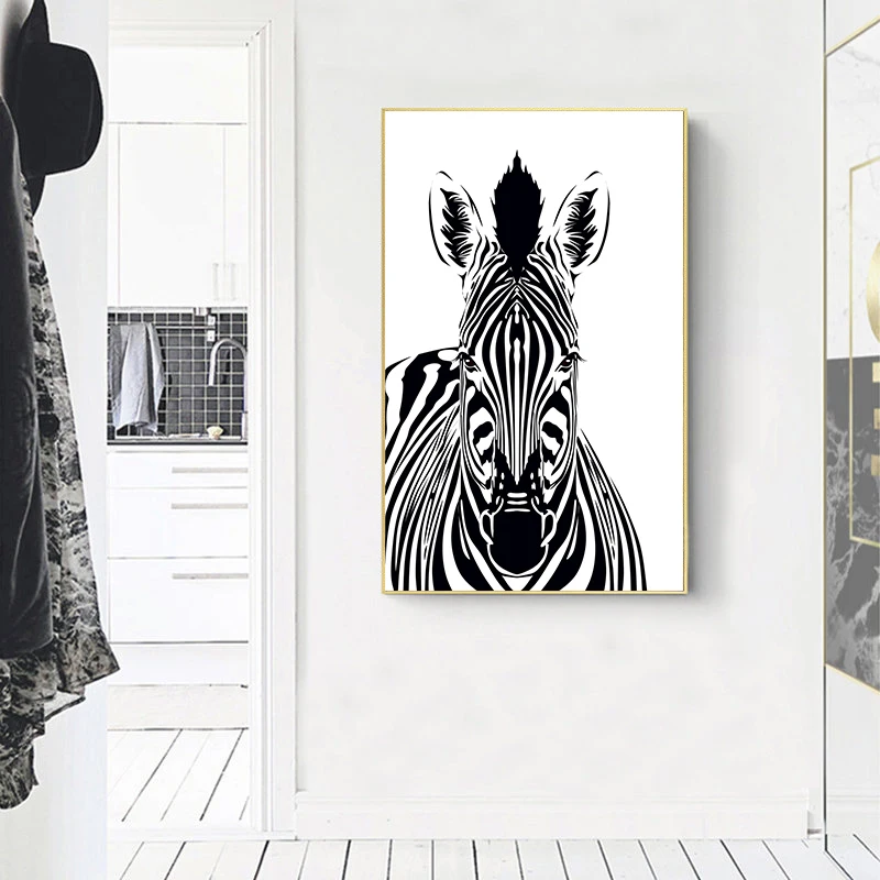 Animal Zebra Posters and Prints Nordic Canvas Art Painting Home Decor Wall Lovely Minimalist Picture for Living Room | Дом и сад