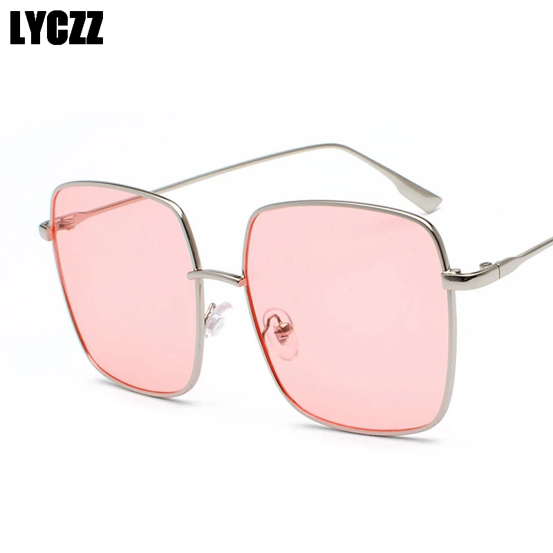 LYCZZ 2019 мужской женская мода квадратный негабаритных солнцезащитные очки для