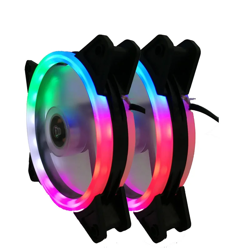 5color 2 шт Компьютерный Вентилятор 120 мм cpu LED вентилятор pc Вентилятор 11 лопастей 4 вида цветов или 5 видов цветов кулер для воды 120 мм pc Вентилятор Кулер двойной круг LED вентилятор - Цвет лезвия: 5color