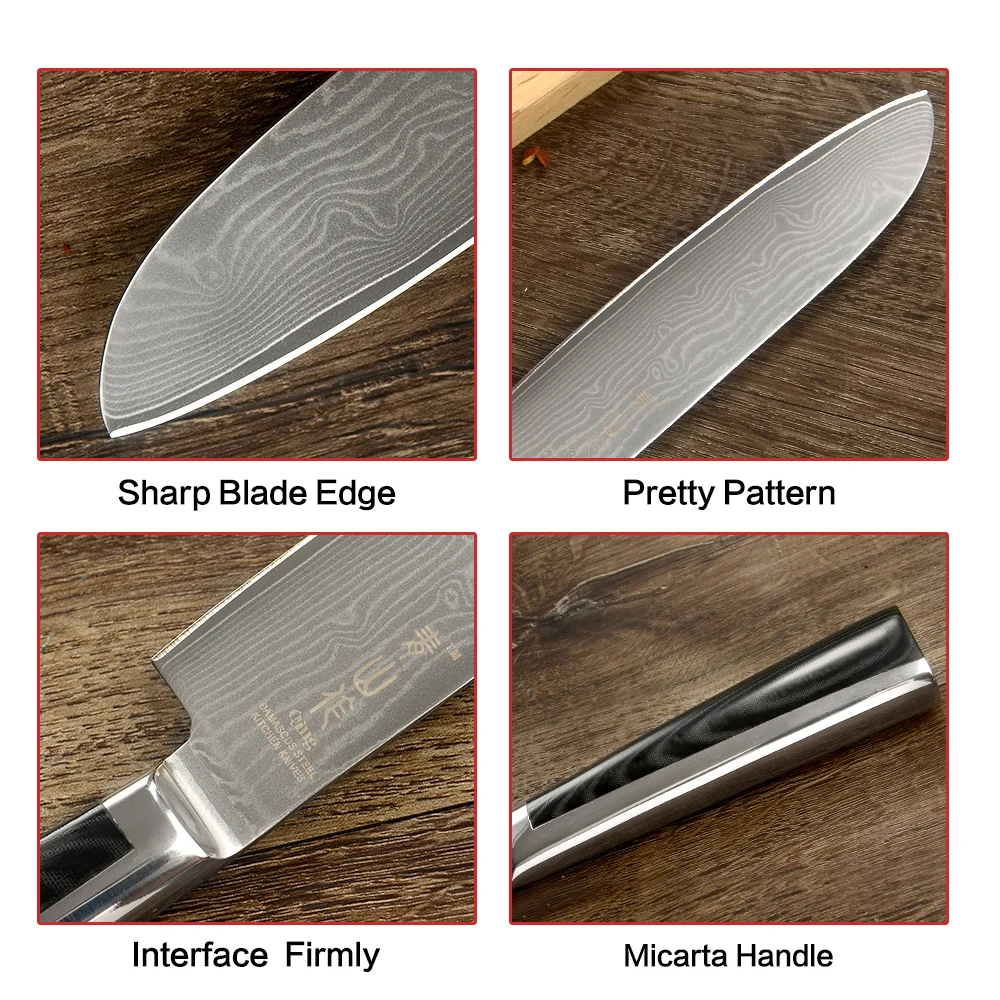 5 дюймовый нож Santoku Qing кухонные ножи подарок 67 слоев VG10 демпфер стальной новый