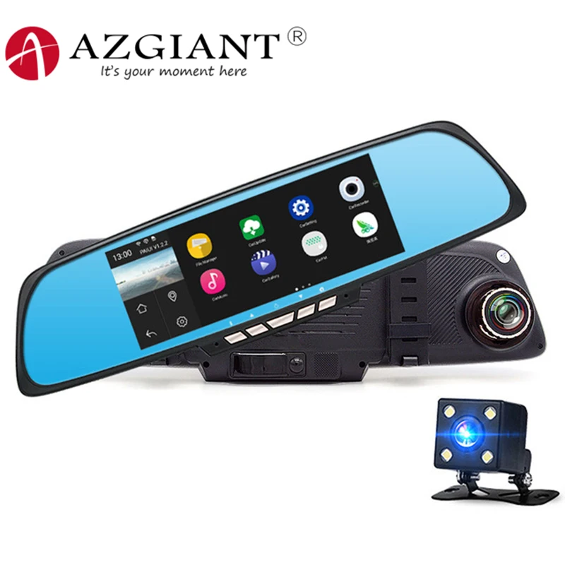 AZGIANT 7 &quotсенсорный экран зеркало заднего вида Автомобильный видеорегистратор