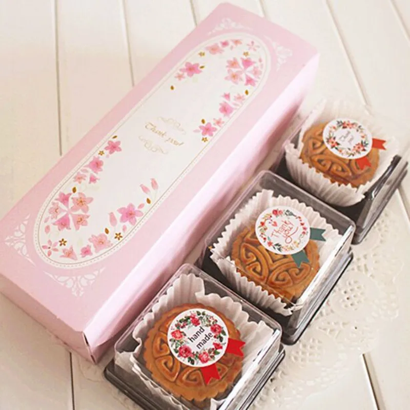 same as pic 10 штук, 3 дизайна, Цветочная сериса, 21,5x6,8x4 см, праздничная конфетная бумажная коробка для конфет, бумажная Подарочная коробка для лунного торта, конфет, печенья - Цвет: same as pic