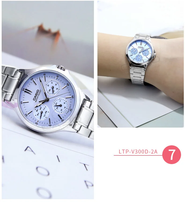 Casio бренд высокого качества кварцевые часы Нержавеющая сталь Наручные часы модные женские туфли часы женские наручные случайные часы LTP-V300L-4A