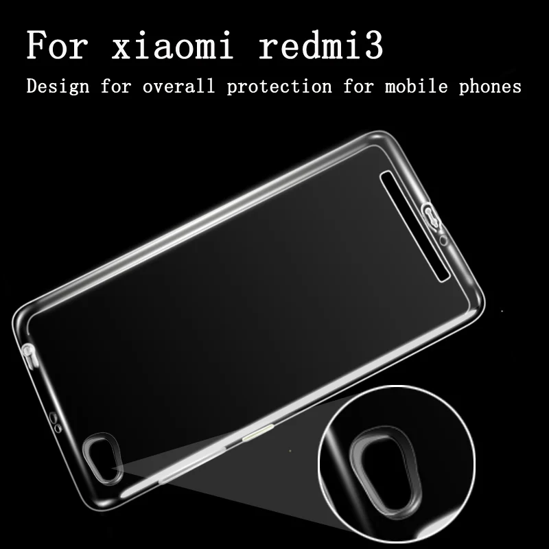 2016 New for Xiaomi Redmi 3 Case Cover 5.0" <font><b>Silicone</b></font> TPU Soft Phone Case Ultrathin Full Protective for Redmi 3+front glass free
