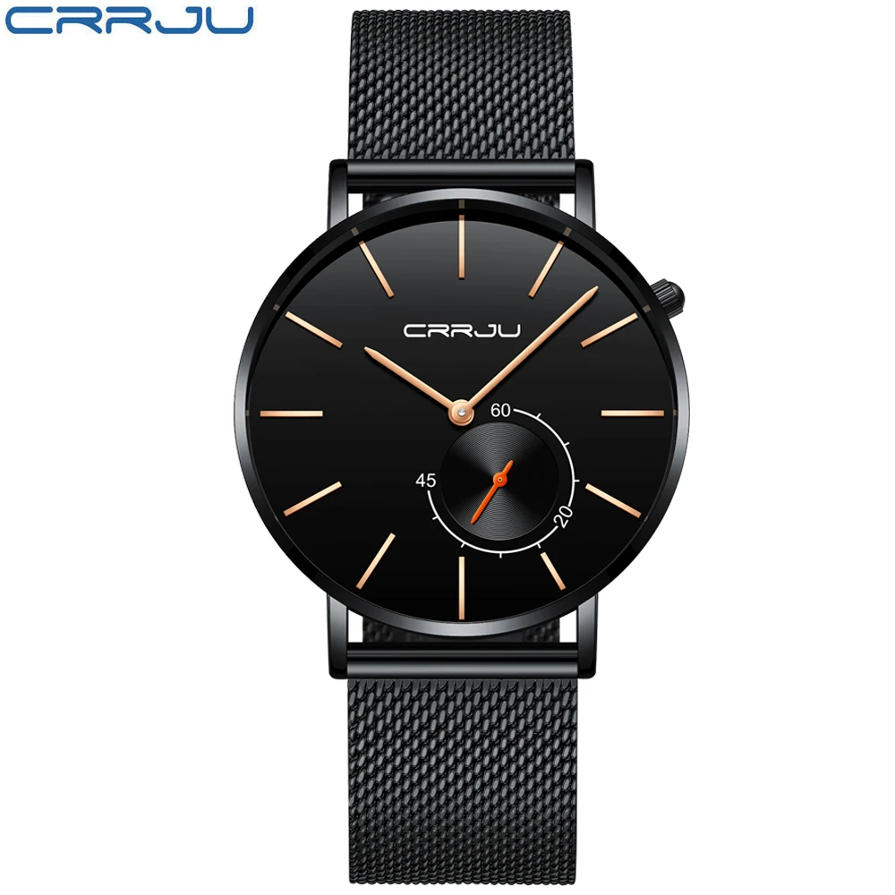 Relojes 2018 часы мужские Crrju Модные кварцевые Топ бренд класса люкс Бизнес