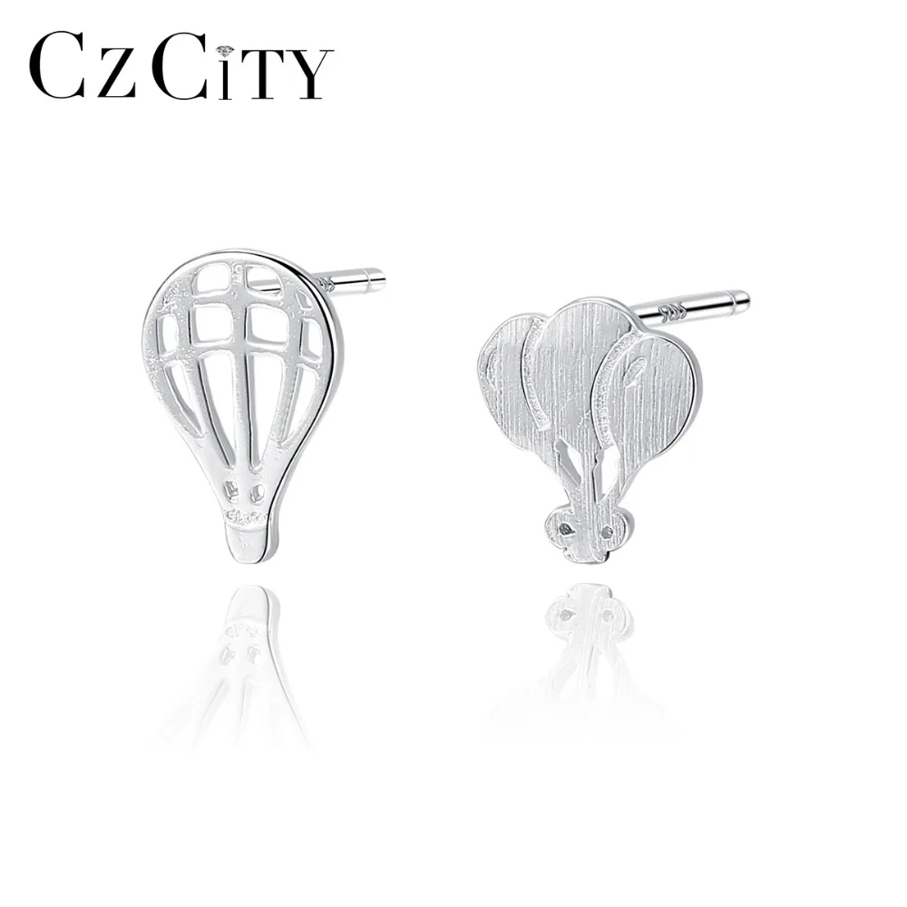 

CZCITY мини с переплетенными ремешками; Популярная Красивая воздушный шар Матовый серьги-гвоздики для женщин Романтический маленьким девочка...