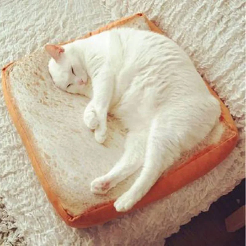 Hot 40*40CM Creative Toasted Bread Pillow Plush Toys Soft White Cushion Kids Birthday Gift Home Bakery Shop Decoration | Игрушки и хобби