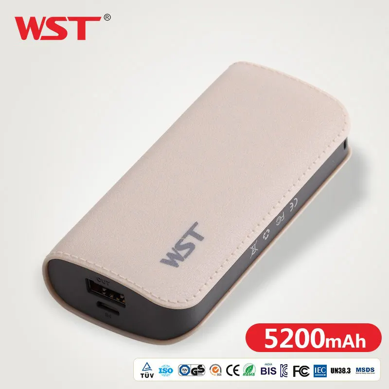 Милое портативное зарядное устройство WST на 5200 мАч для Xiaomi Mi 2 маленькое с USB