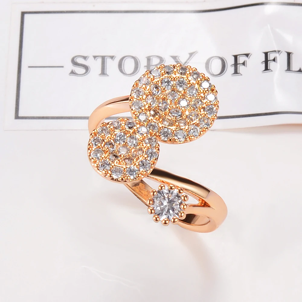 2018 Women Rings Wedding Dress Rose Double Round Design Fashion Adjustable Jewelry Bands For | Украшения и аксессуары